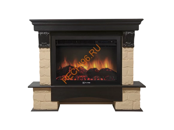 Электрокамин Electrolux EFP/P-3020LS с порталом Firelight Forte 30U угловой, камень бежевый, темный дуб