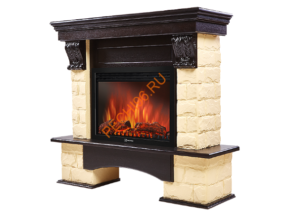 Электрокамин Electrolux Classic EFP/P-1020LS с порталом Firelight Forte Classic, камень бежевый, венге