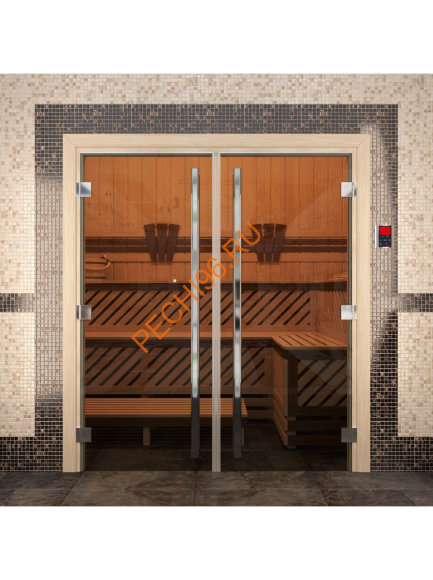 Дверь стеклянная DoorWood «Престиж» двустворчатая, бронза Дверь стеклянная DoorWood «Престиж» двустворчатая, бронза