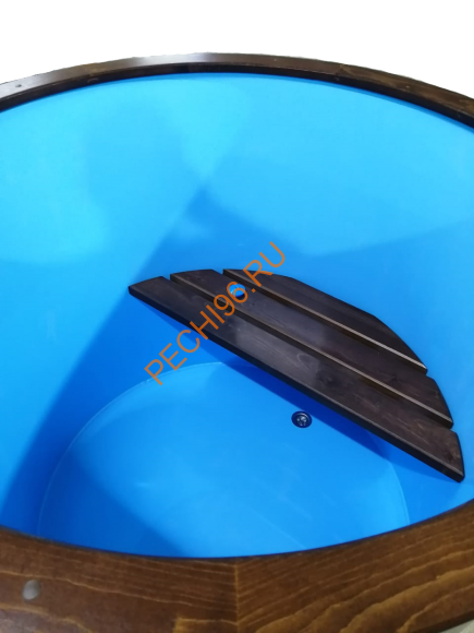 Купель для бани ExpertSaun круглая из кедра с пластиковой вставкой и колеровкой, h 1200мм