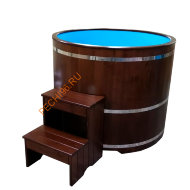 Купель для бани ExpertSaun круглая из кедра с пластиковой вставкой и колеровкой, h 1200мм