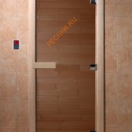Дверь стеклянная DoorWood бронза, 1900х700 мм