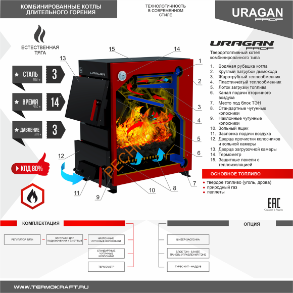 Котел отопительный URAGAN Prof 16 кВт Котел отопительный URAGAN Prof 16 кВт