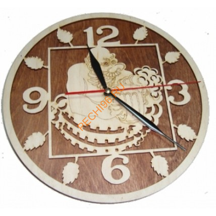 Часы резные Мужик