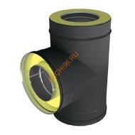 Тройник ВУЛКАН VBR 90° D150/250 мм, нерж 0.5, черный