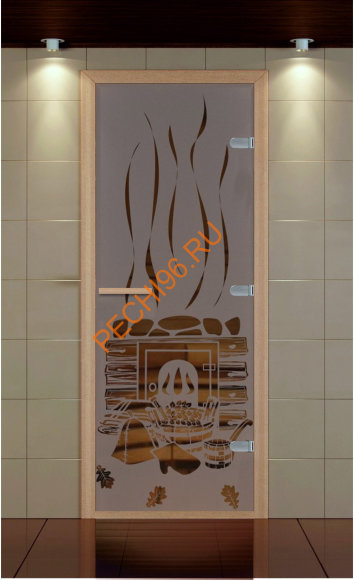 Дверь стеклянная ALDO NEW «Парилка» коробка бук с порогом