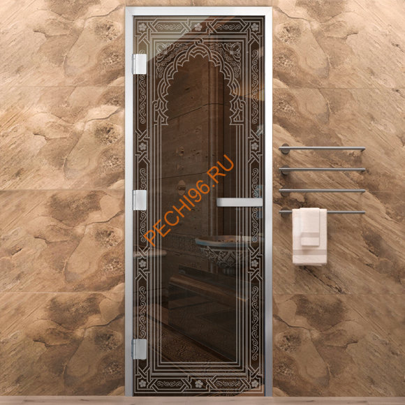 Дверь в хамам стеклянная Арта Элит Арт Арка, коробка алюминий