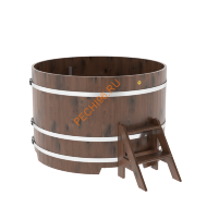 Купель для бани BentWood круглая из мореного дуба Рустик, D1,5 м