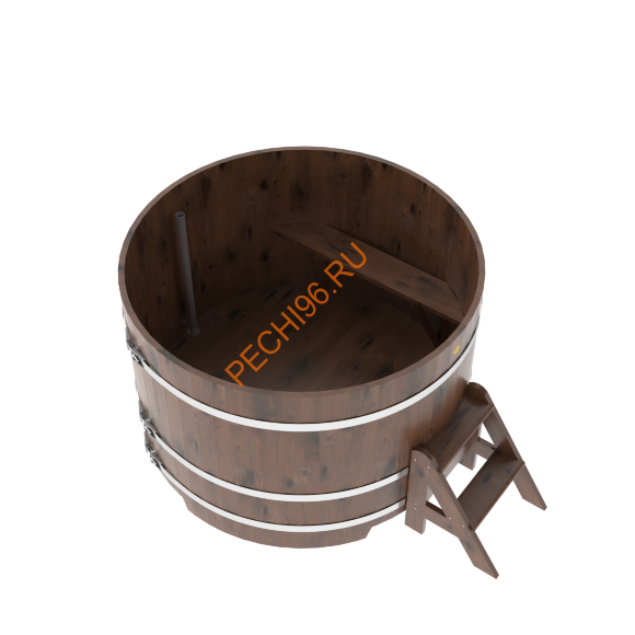 Купель для бани BentWood круглая из мореного дуба Рустик, D1,5 м