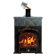 Печь банная Сибирь-премиум 40 (545х545), ТК 300 мм, в облицовке Оптима талькомагнезит