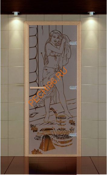 Дверь стеклянная ALDO NEW «Русская красавица» коробка бук с порогом