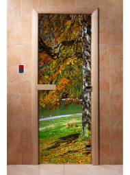 Дверь стеклянная DoorWood с фотопечатью «Краски осени» Дверь стеклянная DoorWood с фотопечатью «Краски осени»