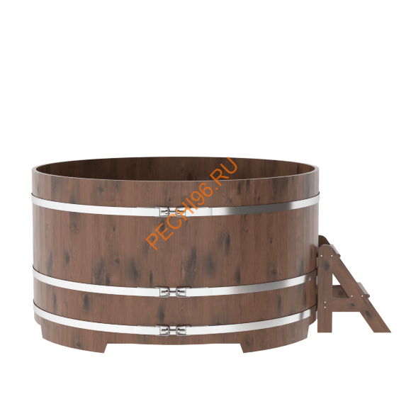 Купель для бани BentWood круглая из мореного дуба Рустик, D1,8 м