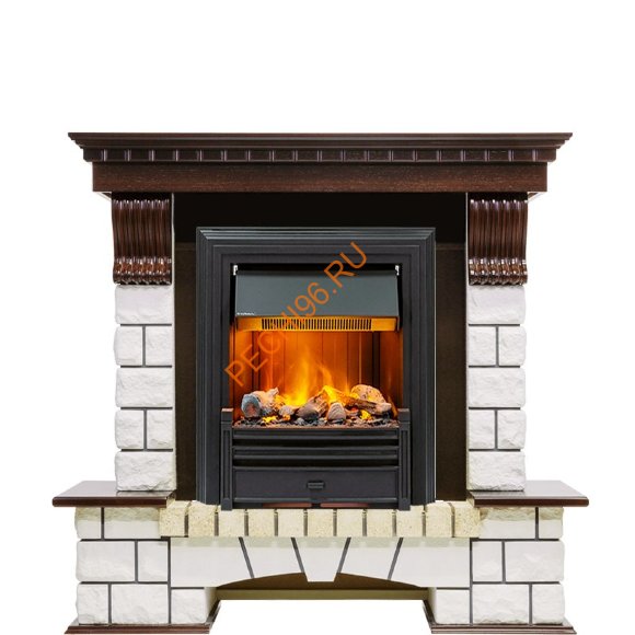 Электрокамин Dimplex Pierre Luxe с очагом Brookline Black темный дуб/ белый