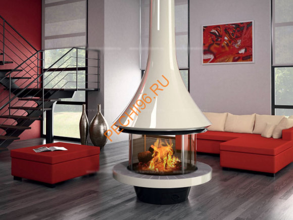 Камин Bordelet EVA 992, центральный со стеклом