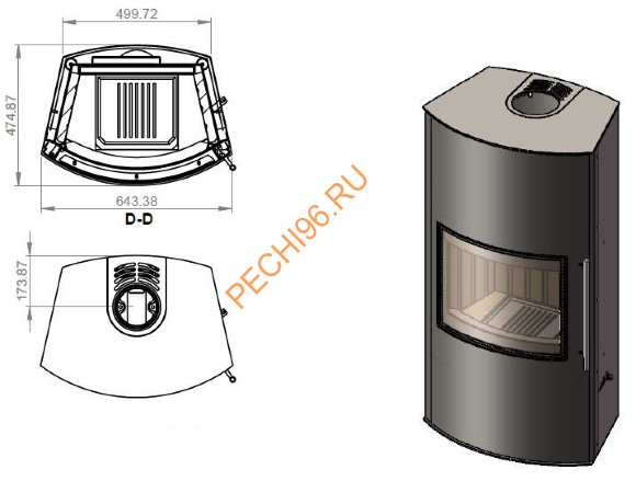 Печь-Камин EMBER Гордана 480 L Печь-Камин EMBER Гордана 480 L