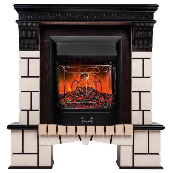 Электрокамин RealFlame Stone STD AO с очагом Majestic Lux BL