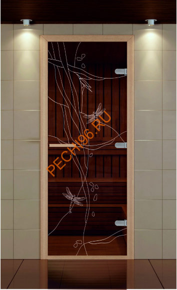 Дверь стеклянная ALDO NEW «Стрекоза» коробка бук с порогом Дверь стеклянная ALDO NEW «Стрекоза» коробка бук с порогом