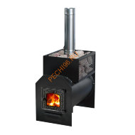 Печь банная Радуга 26 из трубы 6 мм, с ТО и стеклом