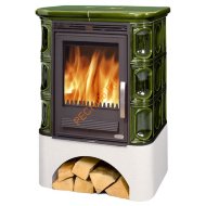 Печь-камин ABX Marina KPI, белый цоколь, вставка Комбо