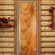 Дверь стеклянная DoorWood «Престиж», 800х2000мм, с фотопечатью «Рыжая вишня»
