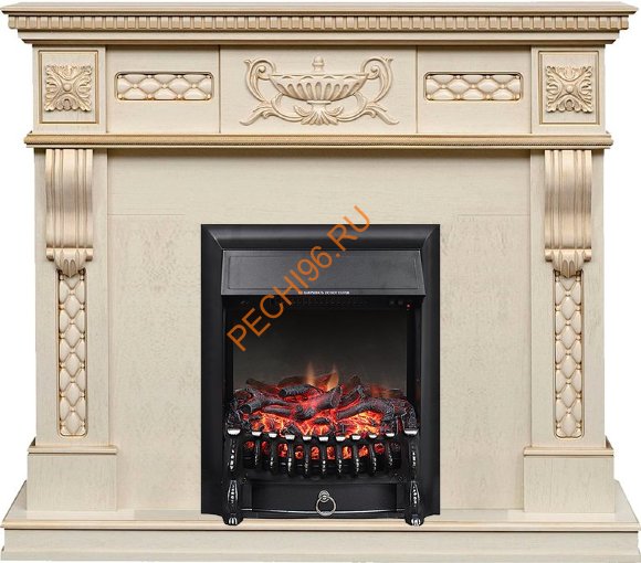 Электрокамин Royal Flame Corsica слоновая кость с патиной с очагом Fobos FX
