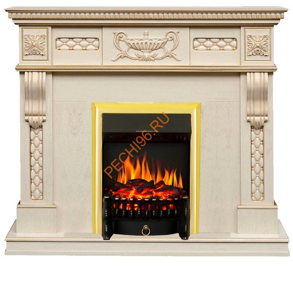 Электрокамин Royal Flame Corsica слоновая кость с патиной с очагом Fobos FX