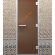 Дверь стеклянная DoorWood Хамам бронза матовая, 1900х700 мм