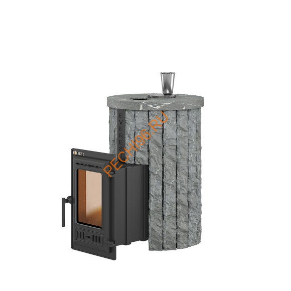 Печь банная Эверест Steam Master 18 Чугун, Ламель Рваный камень, S-20