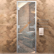 Дверь в хамам стеклянная Арта Элит Арт Этно, коробка алюминий