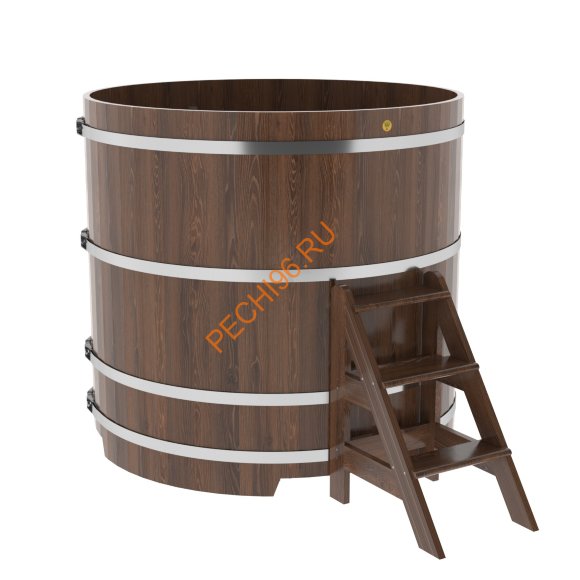Купель для бани BentWood круглая из мореного дуба Премиум, D1,5 м