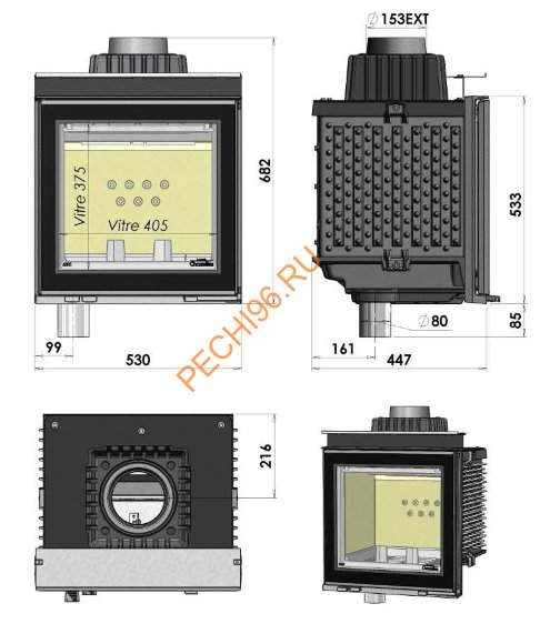 Каминная топка CHAZELLES HP530L