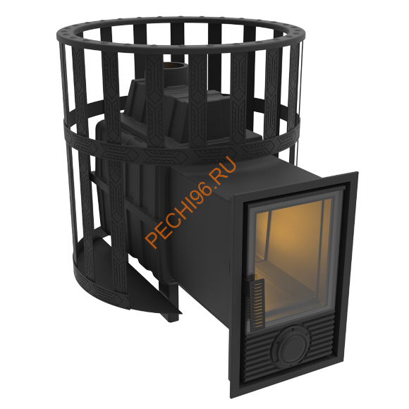 Печь-камин банная Берёзка Воевода 20 Д-2, сетка