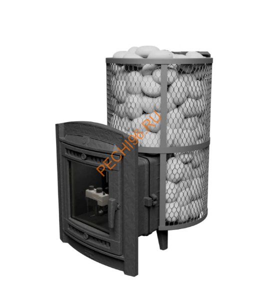 Печь банная Атмосфера L сетка нержавейка, с газовой горелкой