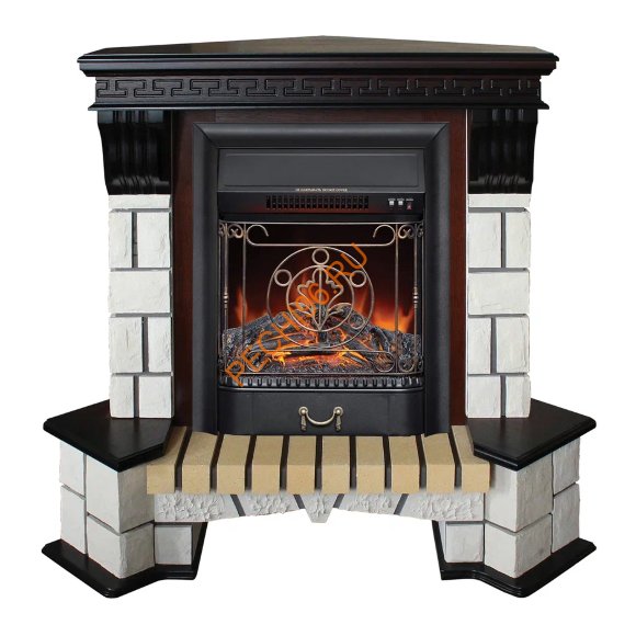 Электрокамин RealFlame Stone Corner STD AO с очагом Majestic Lux BL