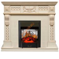 Электрокамин Royal Flame Corsica слоновая кость с патиной с очагом Majestic FX M Электрокамин Royal Flame Corsica слоновая кость с патиной с очагом Majestic FX M