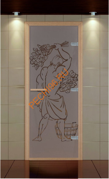 Дверь стеклянная ALDO NEW «Эх, да банька!» коробка бук с порогом