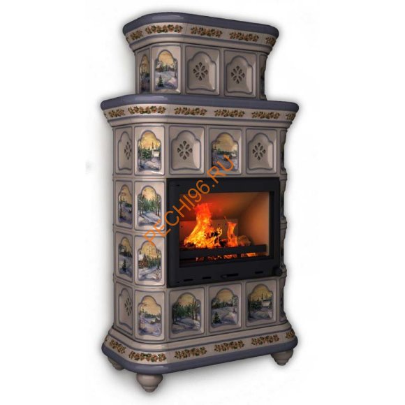 Печь-камин КимрПечь Истра пристенный двухъярусный Зима в лесу Печь-камин КимрПечь Истра пристенный двухъярусный Зима в лесу