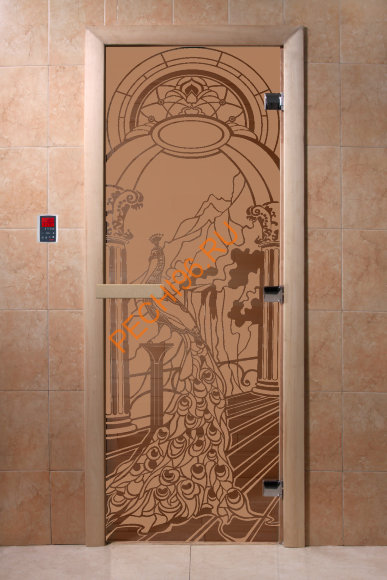 Дверь стеклянная DoorWood «Жар-птица бронза матовая», 1700х700 мм