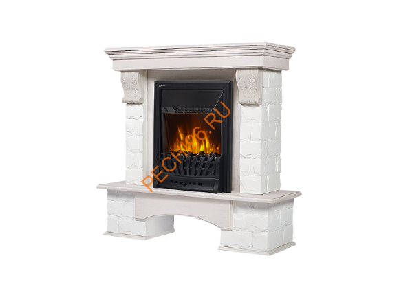 Электрокамин Electrolux Classic EFP/P-1020LS с порталом Firelight Forte Classic, камень белый, беленый дуб