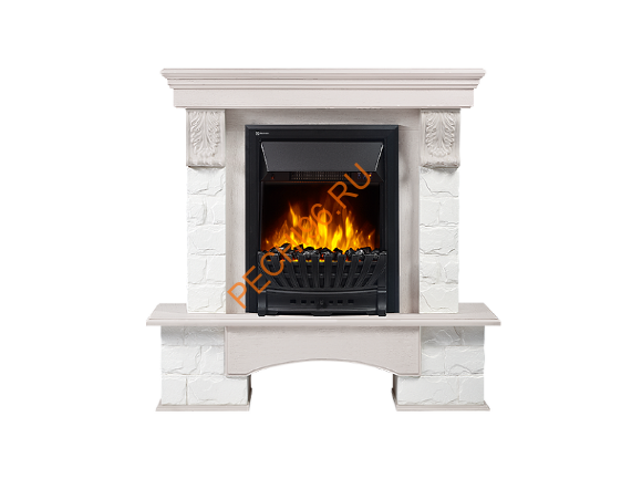 Электрокамин Electrolux Classic EFP/P-1020LS с порталом Firelight Forte Classic, камень белый, беленый дуб