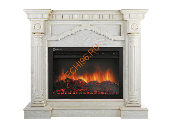 Электрокамин Electrolux EFP/P-3020LS с порталом Firelight Rome 30, беленый дуб
