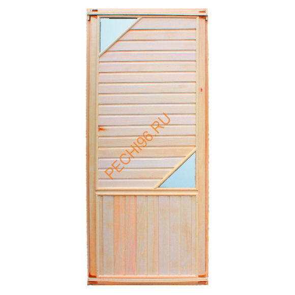 Дверь деревянная со стеклом УМК «Стекло треугольник» осина