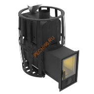 Печь-камин банная Берёзка Воевода 20 Д-2 ЗК, сетка