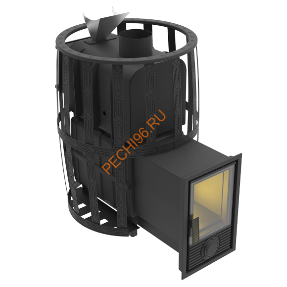 Печь-камин банная Берёзка Воевода 20 Д-2 ЗК, сетка