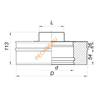 Ревизия ВУЛКАН VBR D115/210 мм, нерж 0.5, черная