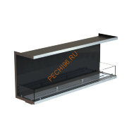 Биокамин фронтальный 1400х500х300 мм, стемалит, стекло, рамка нержавейка