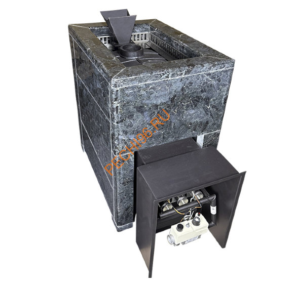 Чугунная банная печь BLACK STOVE Verona 18, ЗК, ГАЗ, Пироксенит