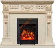 Электрокамин Royal Flame Corsica слоновая кость с патиной с очагом Majestic FX Электрокамин Royal Flame Corsica слоновая кость с патиной с очагом Majestic FX