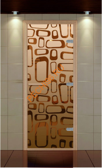 Дверь стеклянная ALDO NEW «Поток» коробка бук с порогом Дверь стеклянная ALDO NEW «Поток» коробка бук с порогом